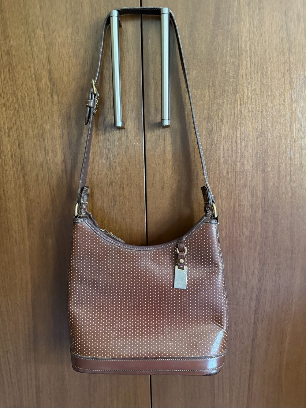 Vintage Dooney & Bourke Perforated Leather Cabrio Shoulder Bag - Picture 2 of 10